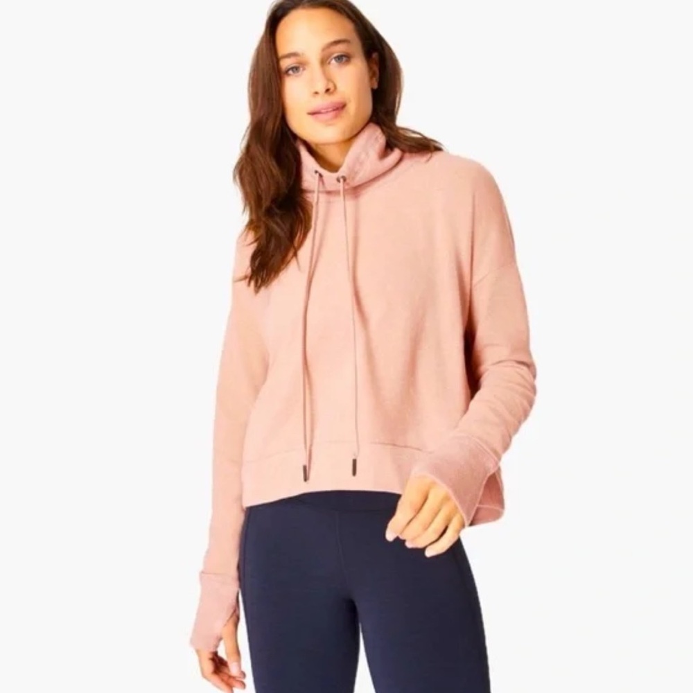 SWEATY BETTY Funnel Neck Sweatshirt Top Workout Gym Harmonise Luxe Peach Medium